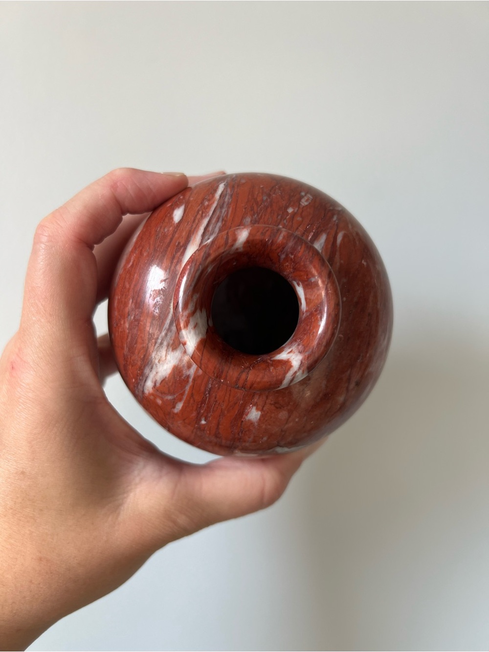 Vintage Red Marble Table Vase - Picture 7 of 9